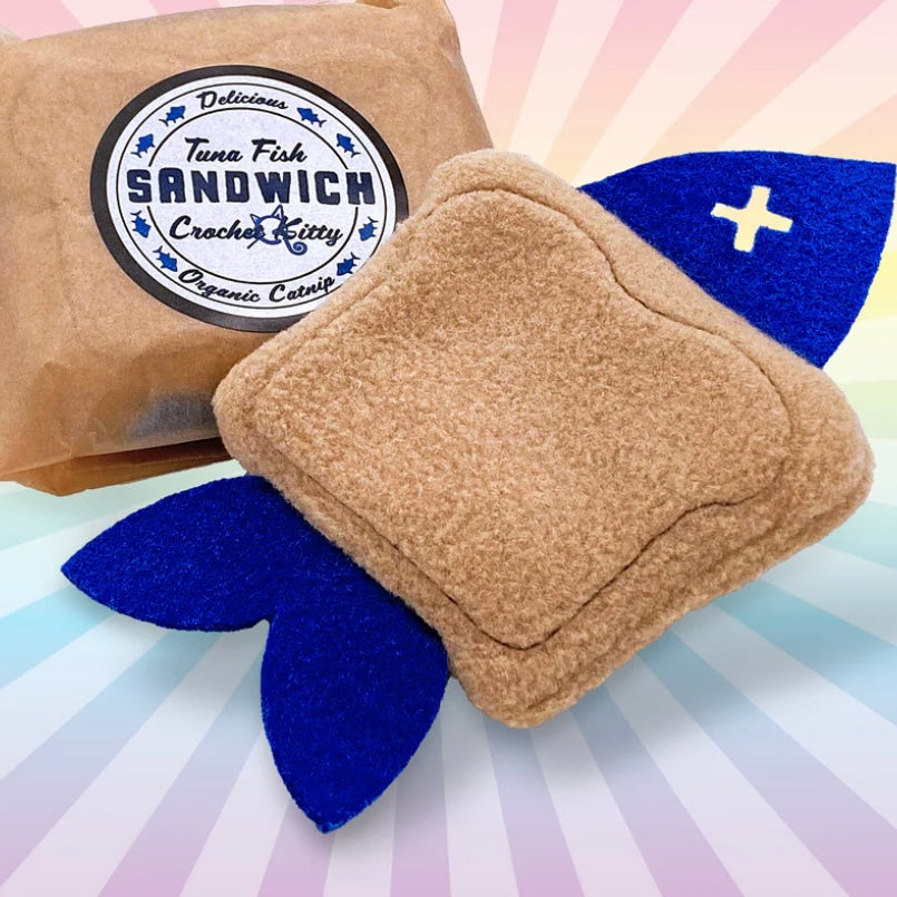 Crochet Kitty Catnip-Filled Tuna Fish Sandwich