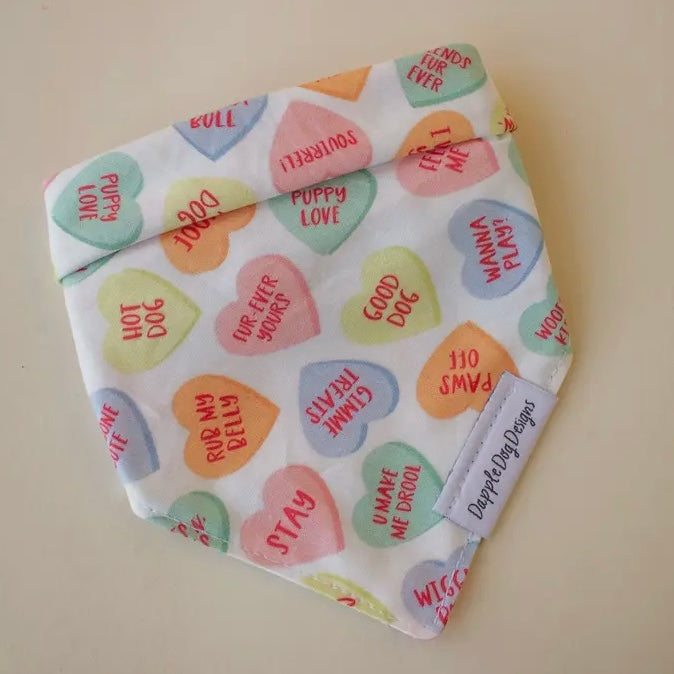 Dapple Dog Conversation Hearts Bandana
