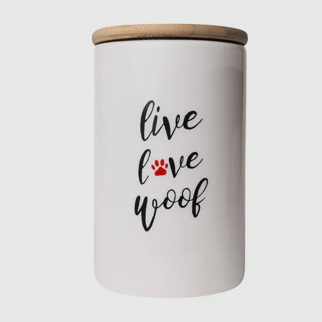 Park Life Designs "Live Love Woof" Treat Jar