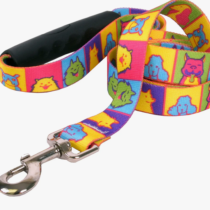 1" Yellow Dog Design 60" Standard Pet Leash - Patterned