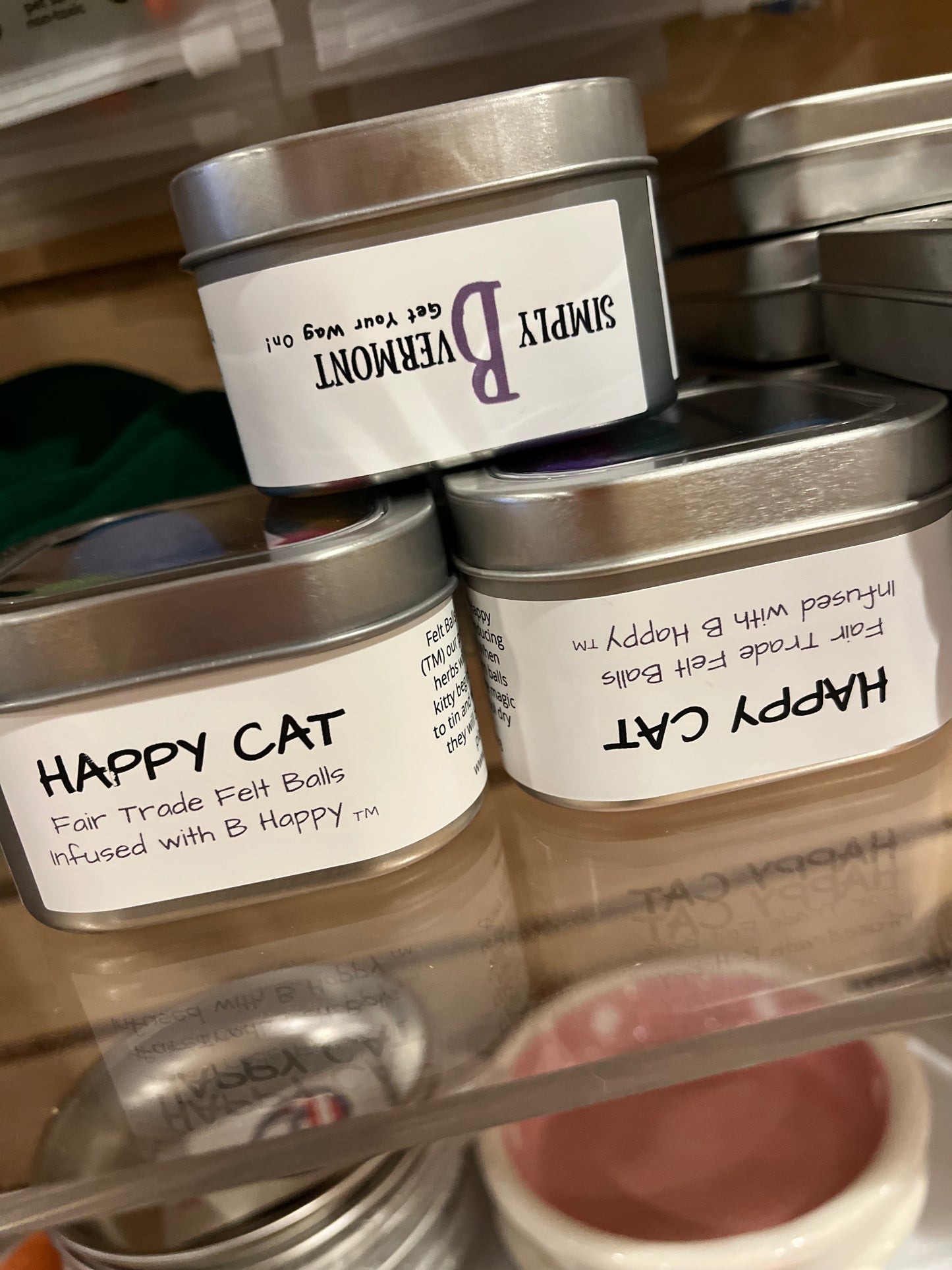 Simply B Vermont Happy Cat Felt Balls