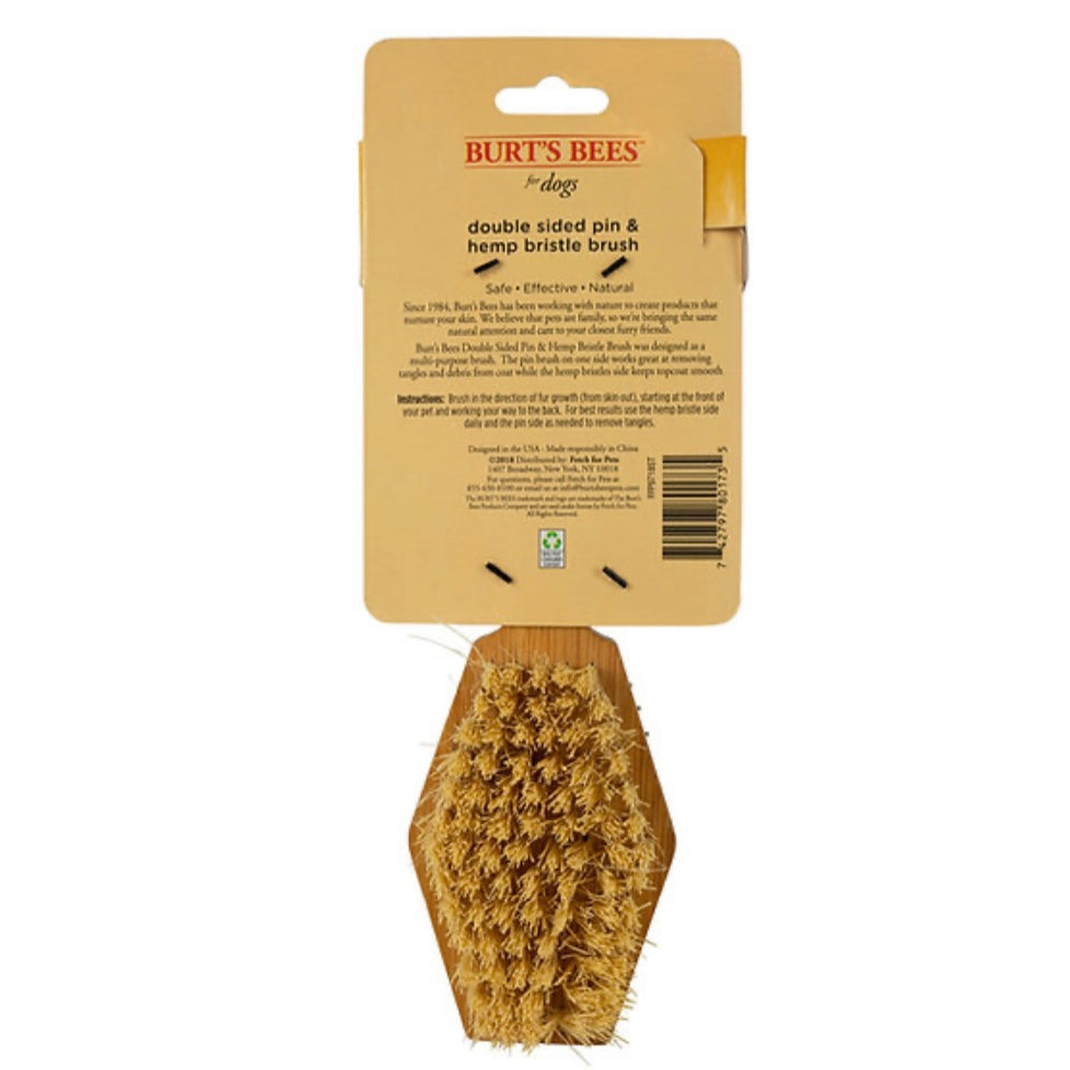 Burt's Bees Dog Double Sided Pin & Bristle Brush