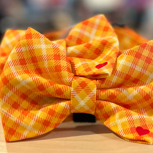 Dubdog Designs "Pumpkin Plaid" Bow Tie Collar