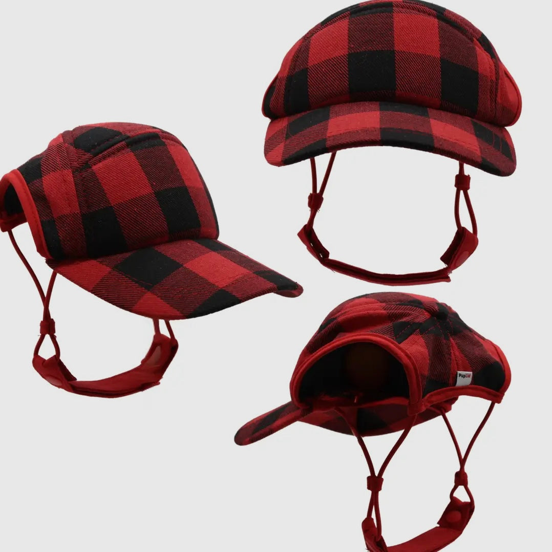 PupLid Red Plaid Camper Hat