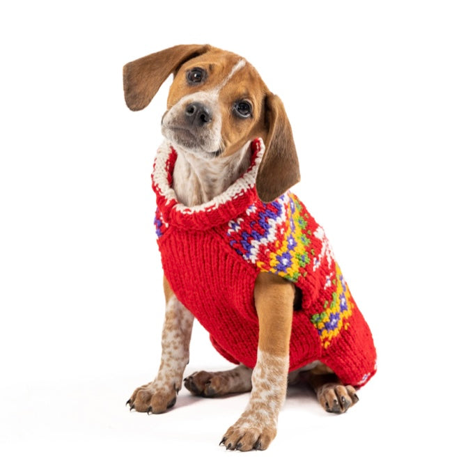 Chilly Dog Sweaters Jolly Red Sweater