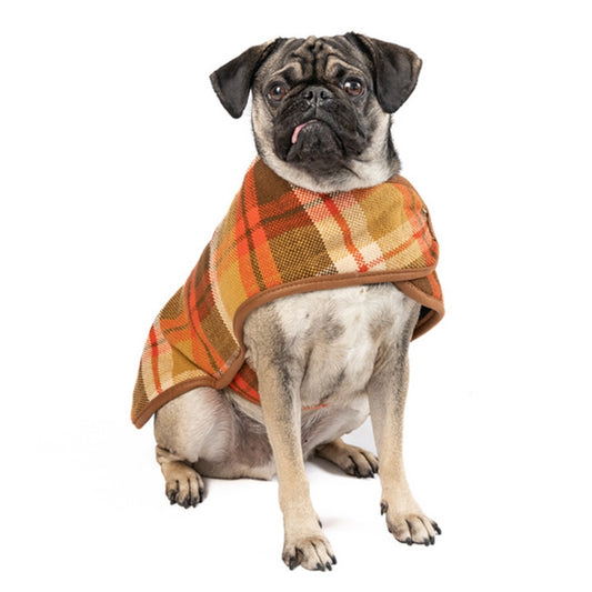 Chilly Dog Sweaters Rust Plaid Coat