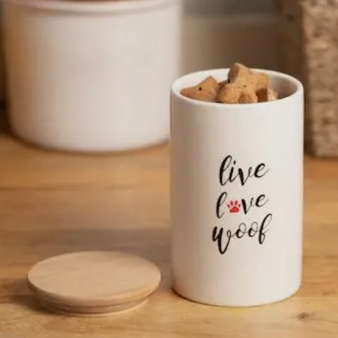 Park Life Designs "Live Love Woof" Treat Jar