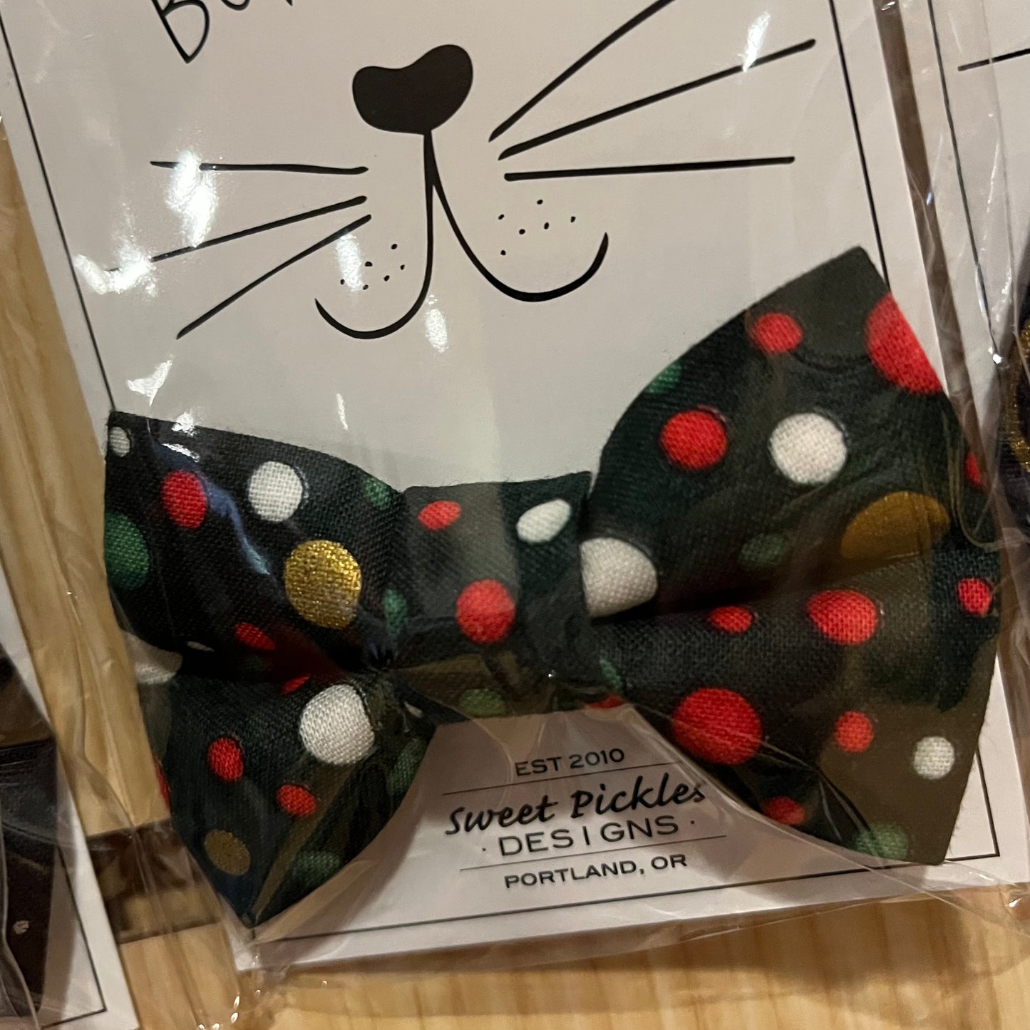 Sweet Pickles Holiday Cat Bow Tie