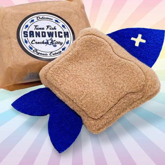 Crochet Kitty Catnip-Filled Tuna Fish Sandwich