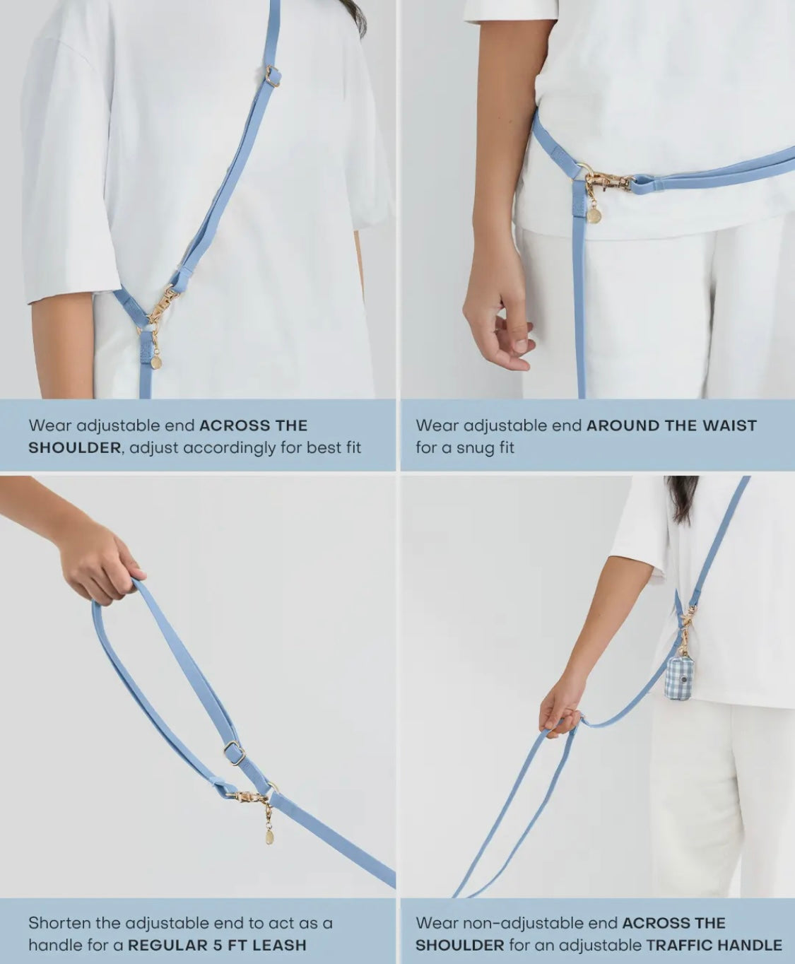 Sunny Tails 4-in-1 Convertible Hands Free Cloud Dog Leash