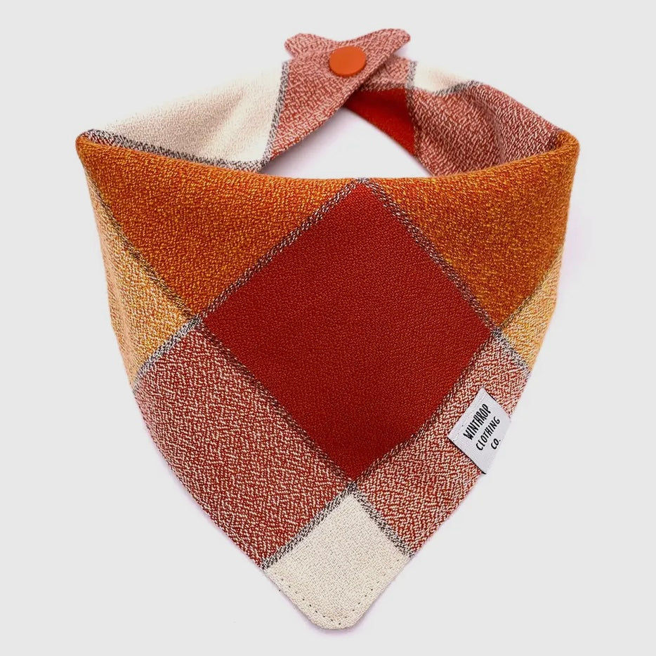 Winthrop Clothing Co. Pumpkin Plaid Dog Bandana