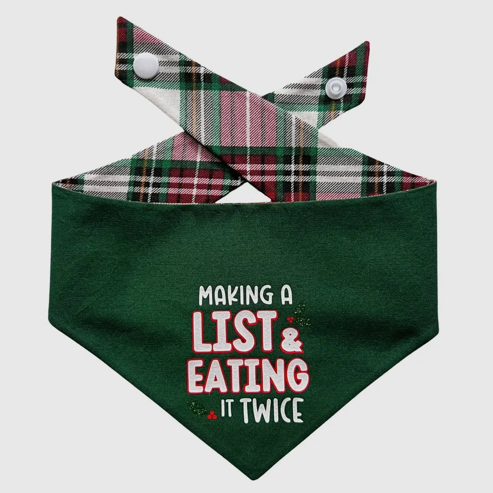 Winnie and the Hound "Making A List" Holiday Bandana