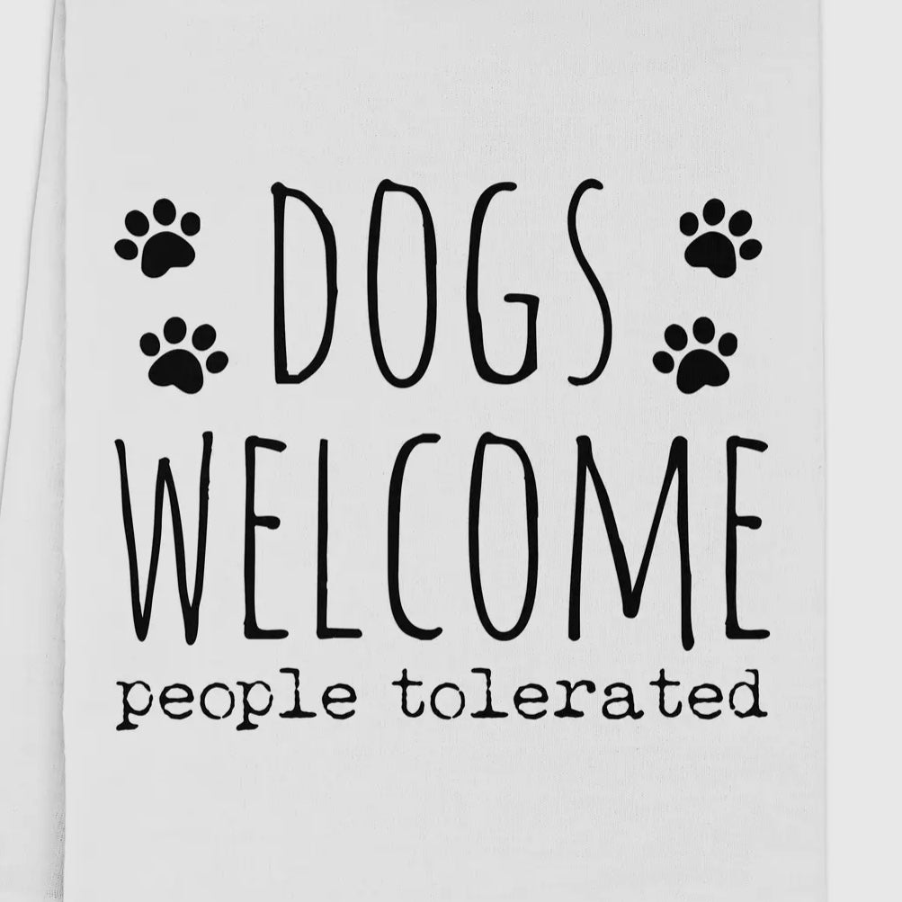 Dogs Welcome Dish Towel