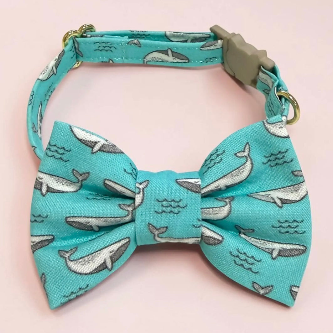 Whiskers Crafts Cat Collar and Bow Tie: Whales