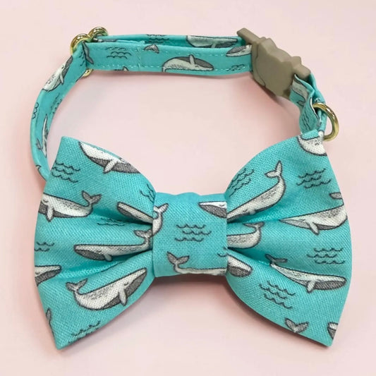 Whiskers Crafts Cat Collar and Bow Tie: Whales