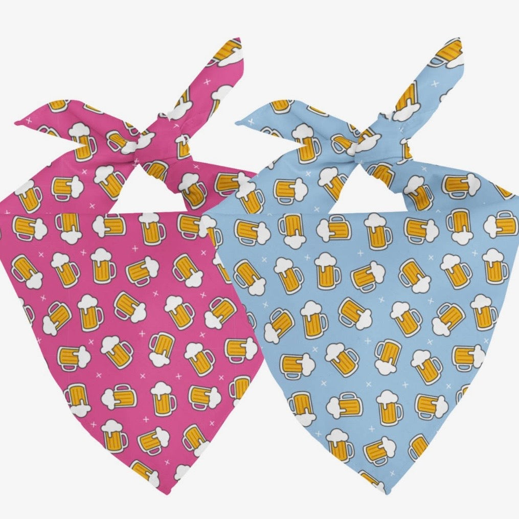 Dog Bandana Co Cheers and Beers Reversible Bandana