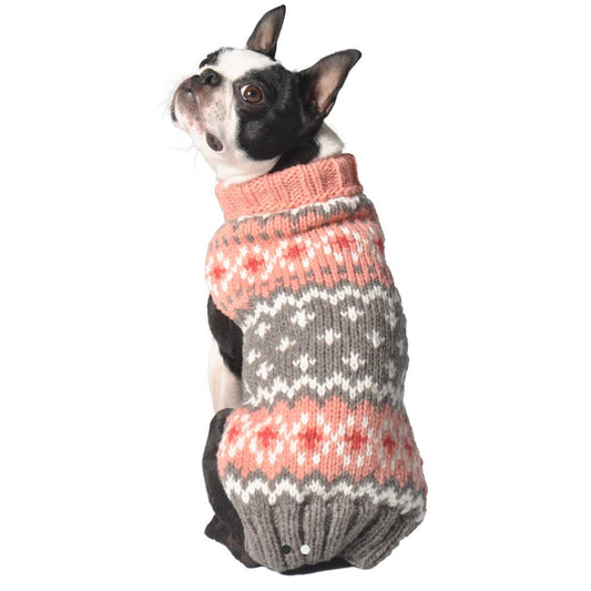 Chilly Dog Sweaters Peach Fairisle Sweater