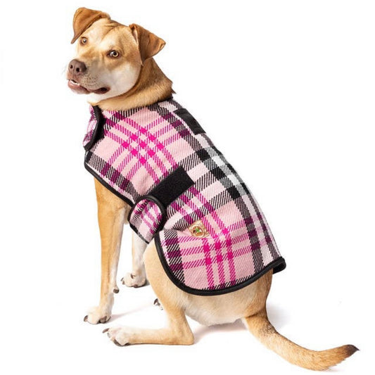 Chilly Dog Sweaters Pink Plaid Coat