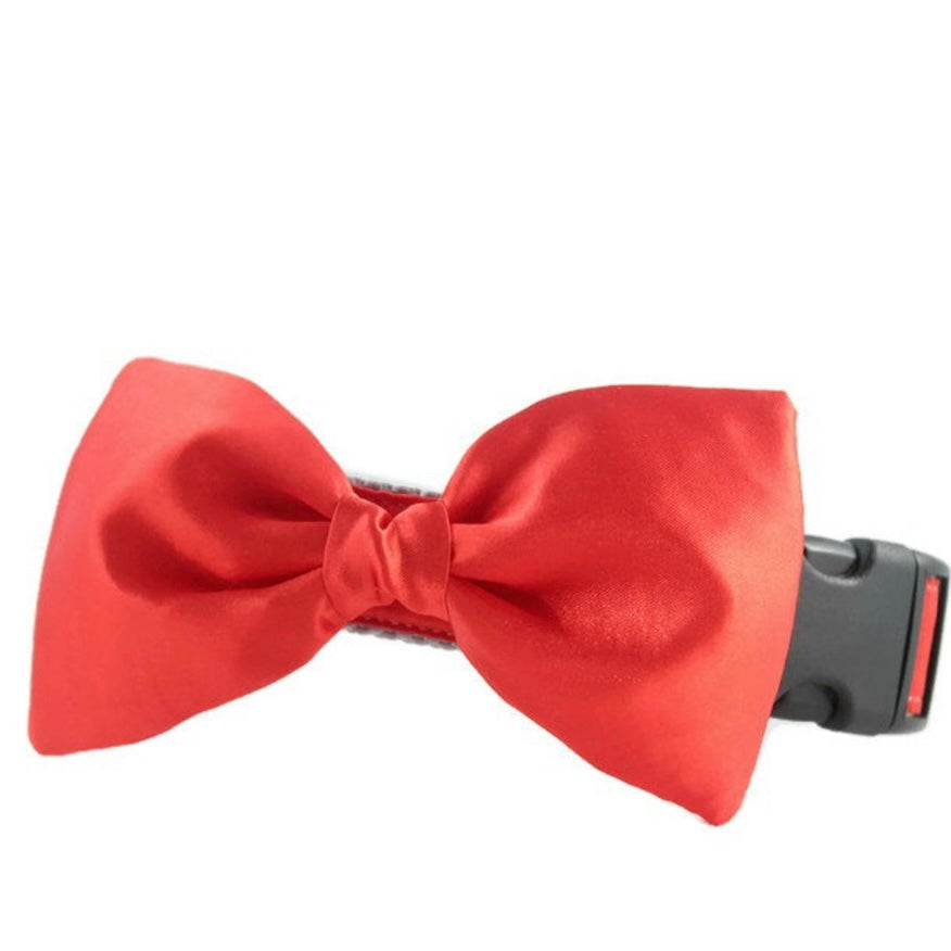 Sophisticated Pup Satin Bow Tie Collar