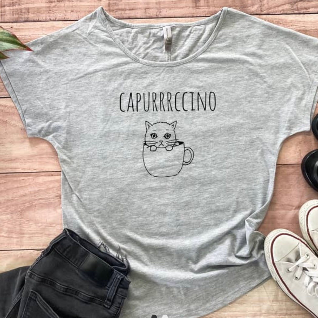 Capurrccino (Cat Coffee) Ladies' Tee