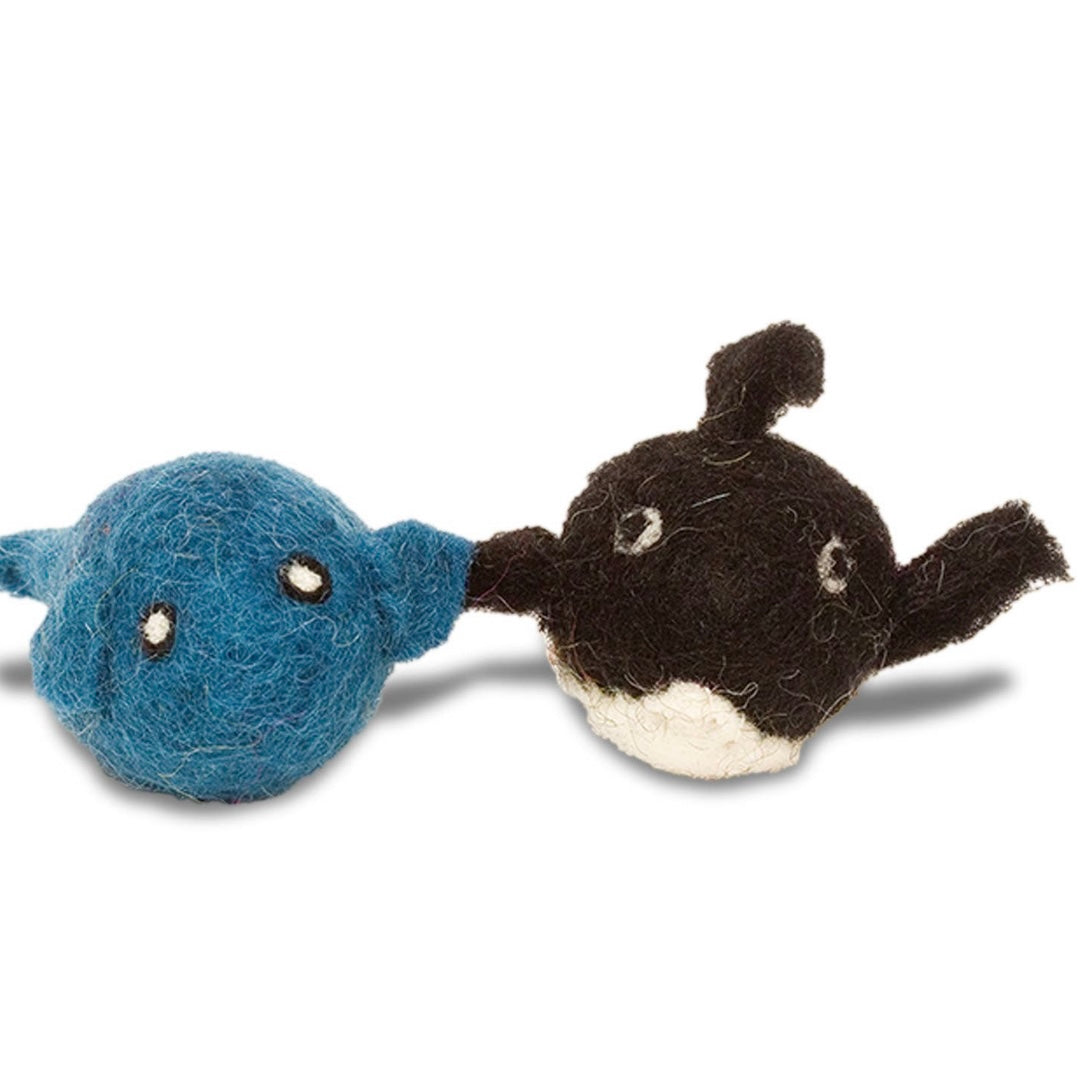 Karma Cat Whale and Orca Wool Cat Toy