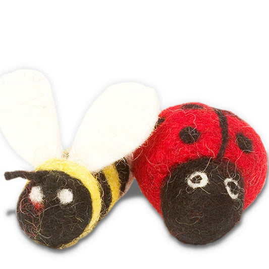 Karma Cat Wool Ladybug and Bee Cat Toy